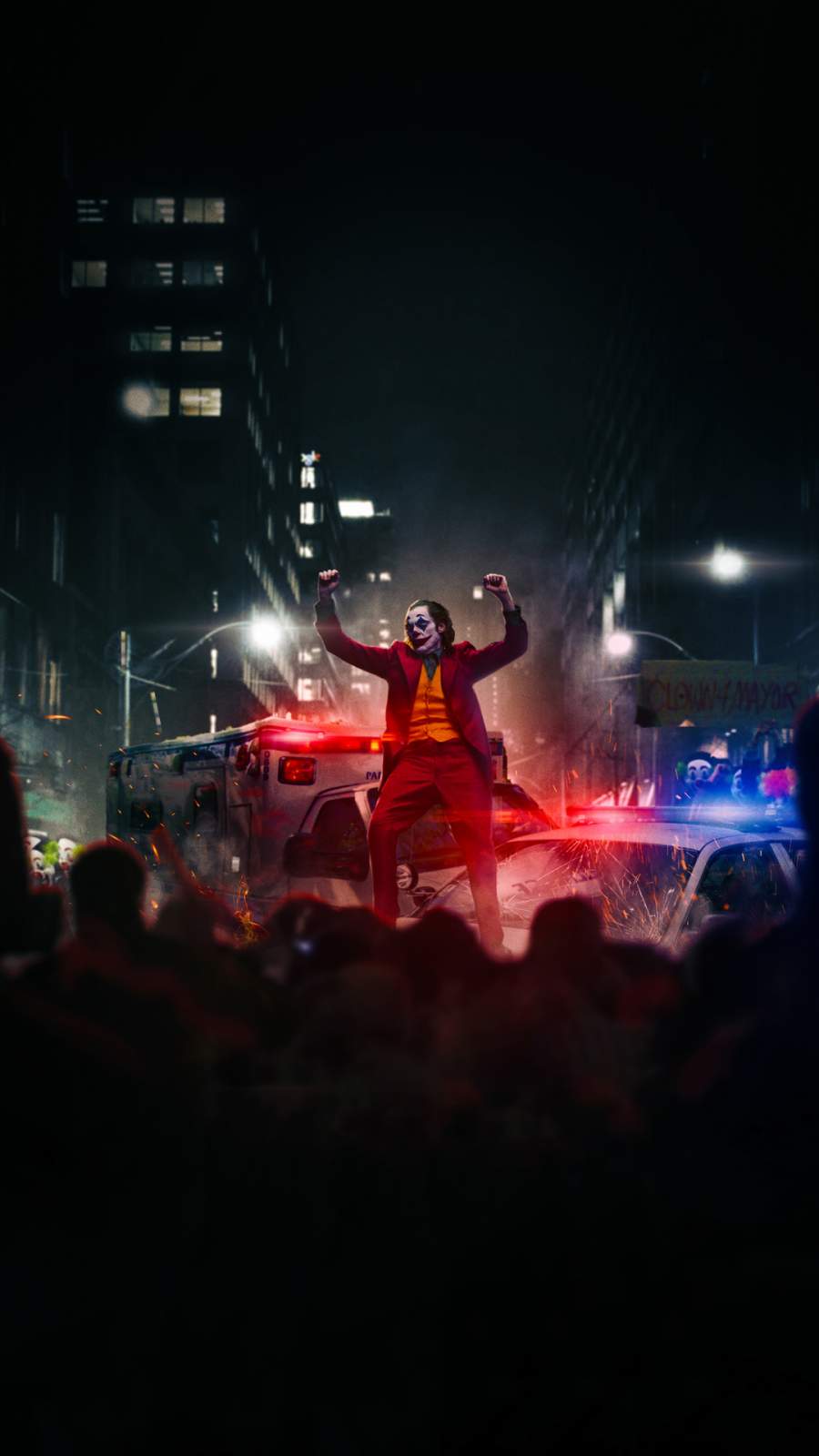 900x1600 Joker Dancing on Police Car iPhone Wallpaper Wallpaper : iPhone Wallpaper