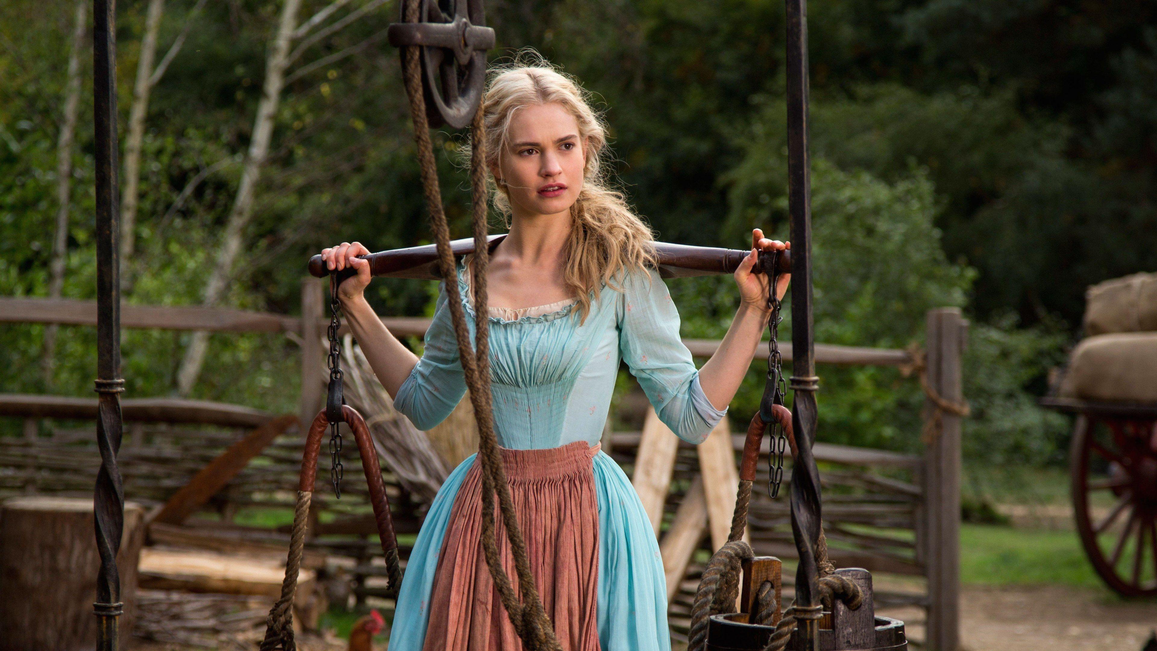 3840x2160 Wallpaper 4k Lily James As Cinderella celebrities wallpaper, cinderella wallpaper, girls wallpaper, lily james wallpaper, movies wallpaper