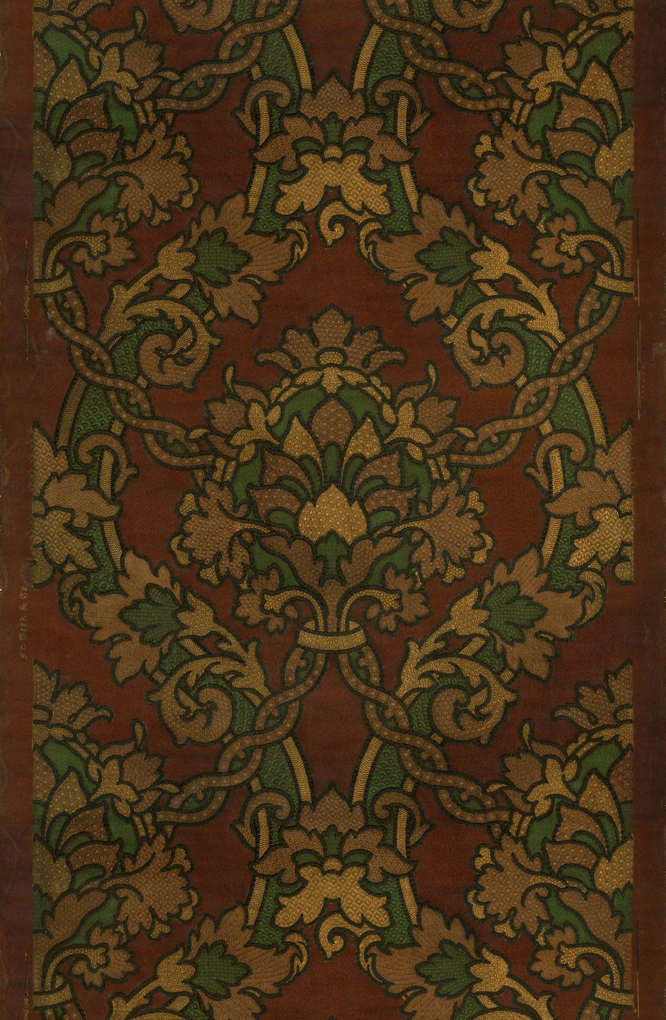 1310x2007 Renaissance Tooled Leather Damask Wallpaper Rolls & Company