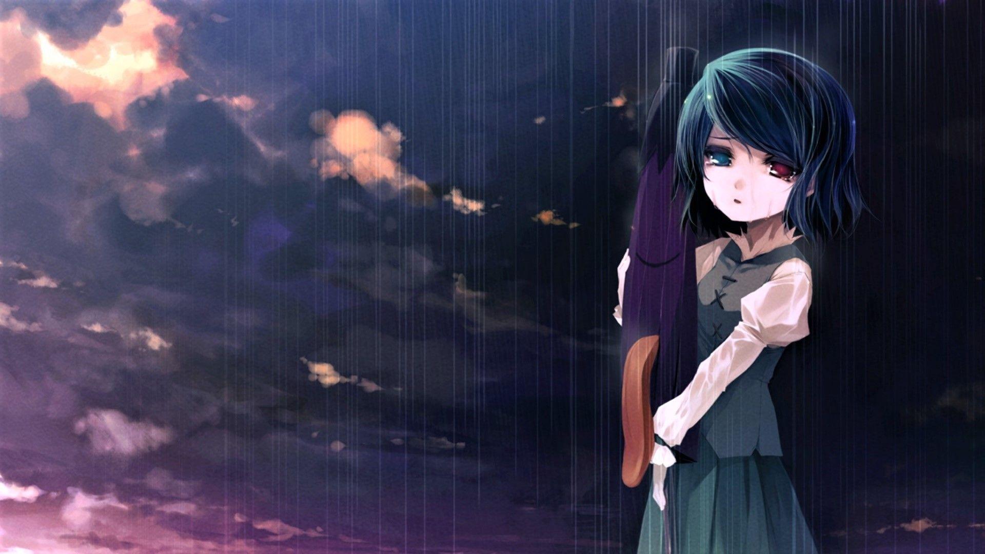 1920x1080 Hình nền Cô gái Anime buồn.  hình nền anime boy buồn