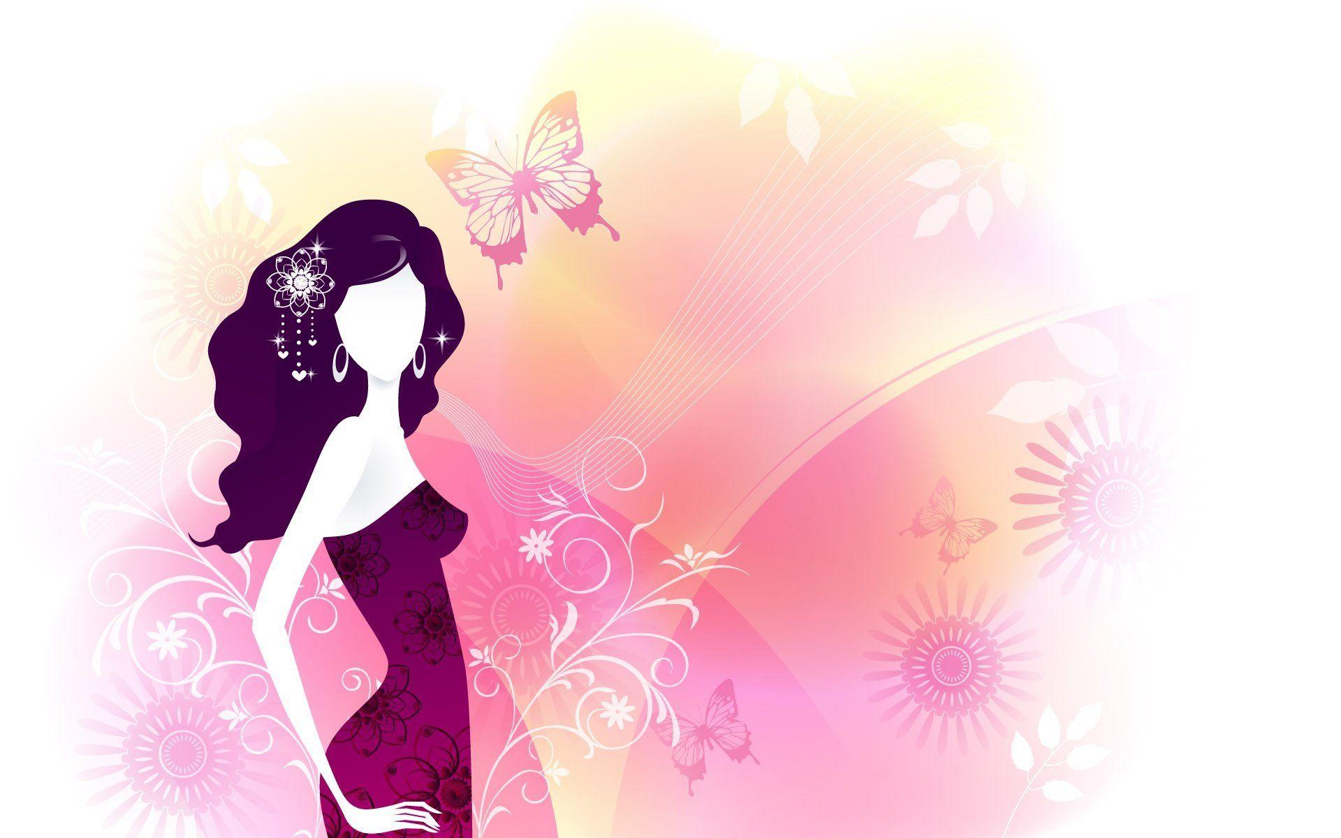 1920x1200 Gallery of 41 Vector Girl Background, Wallpaper. B.SCB Wallpaper