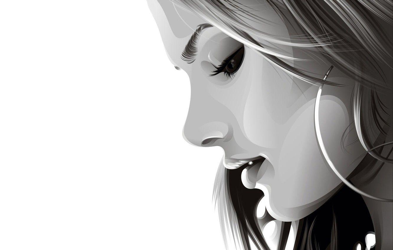 1332x850 Wallpaper girl, vector, profile image for desktop, section стиль