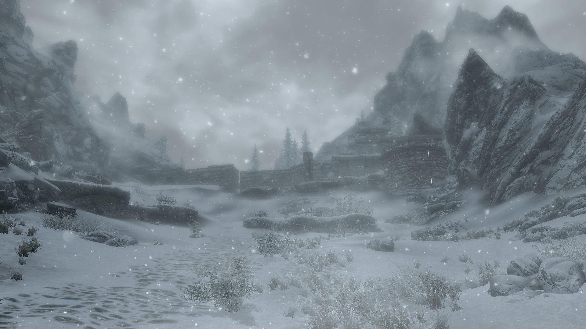 1920x1080 fort, Landscape, Winter, Snow, Mountain, The Elder Scrolls V: Skyrim Wallpaper HD / Desktop and Mobile Background