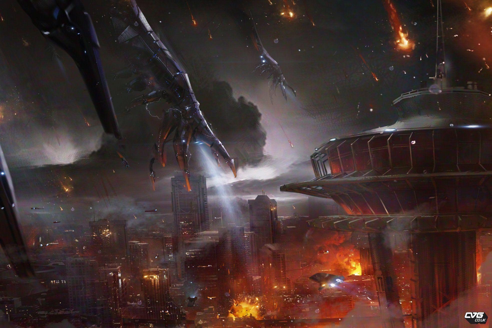 1968x1313 Invading Earth Effect 3 Concept Art. Mass effect reapers, Mass effect, Mass effect art