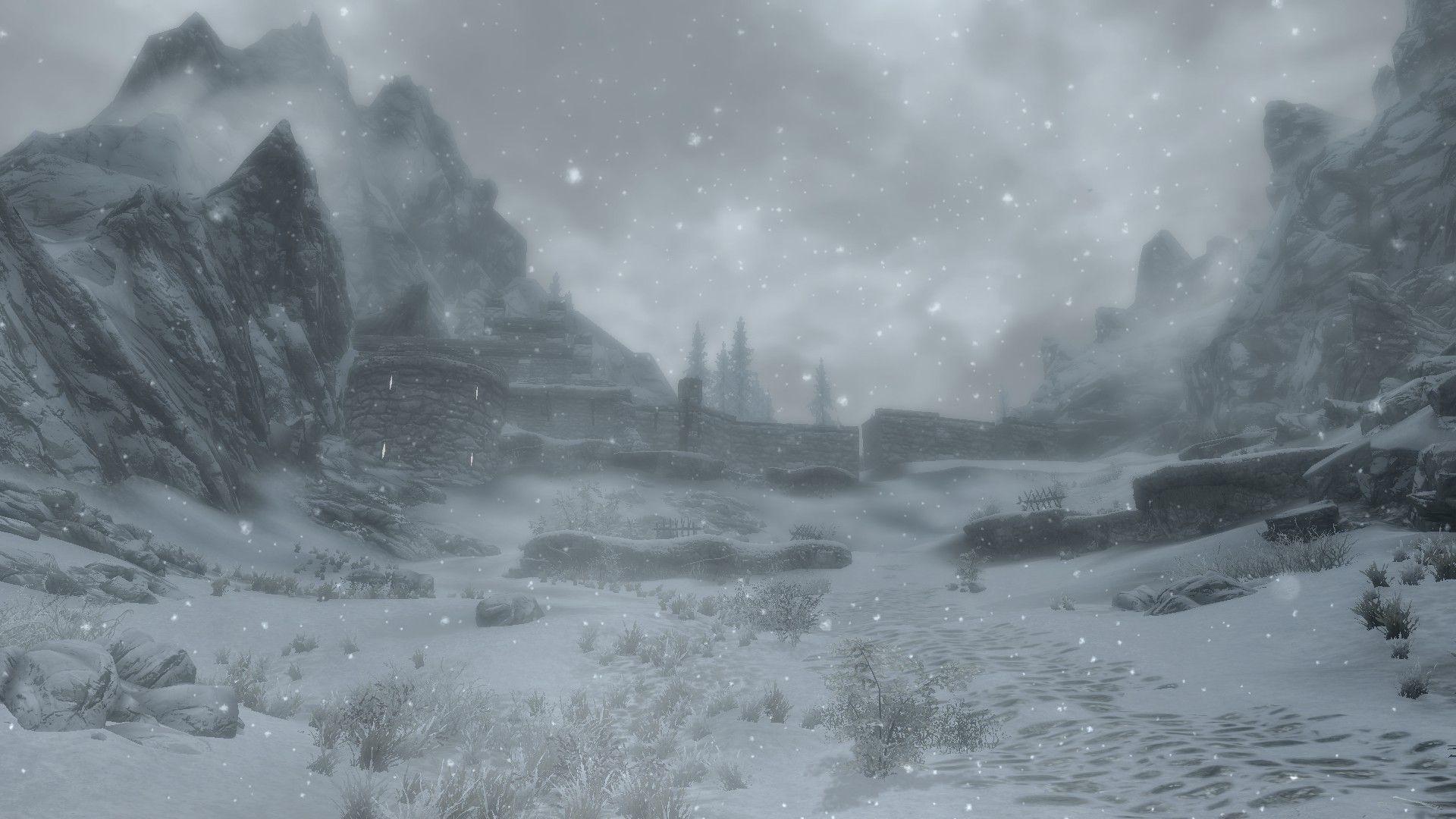 1920x1080 fort, Landscape, Winter, Snow, Mountain, The Elder Scrolls V: Skyrim Wallpaper HD / Desktop and Mobile Background