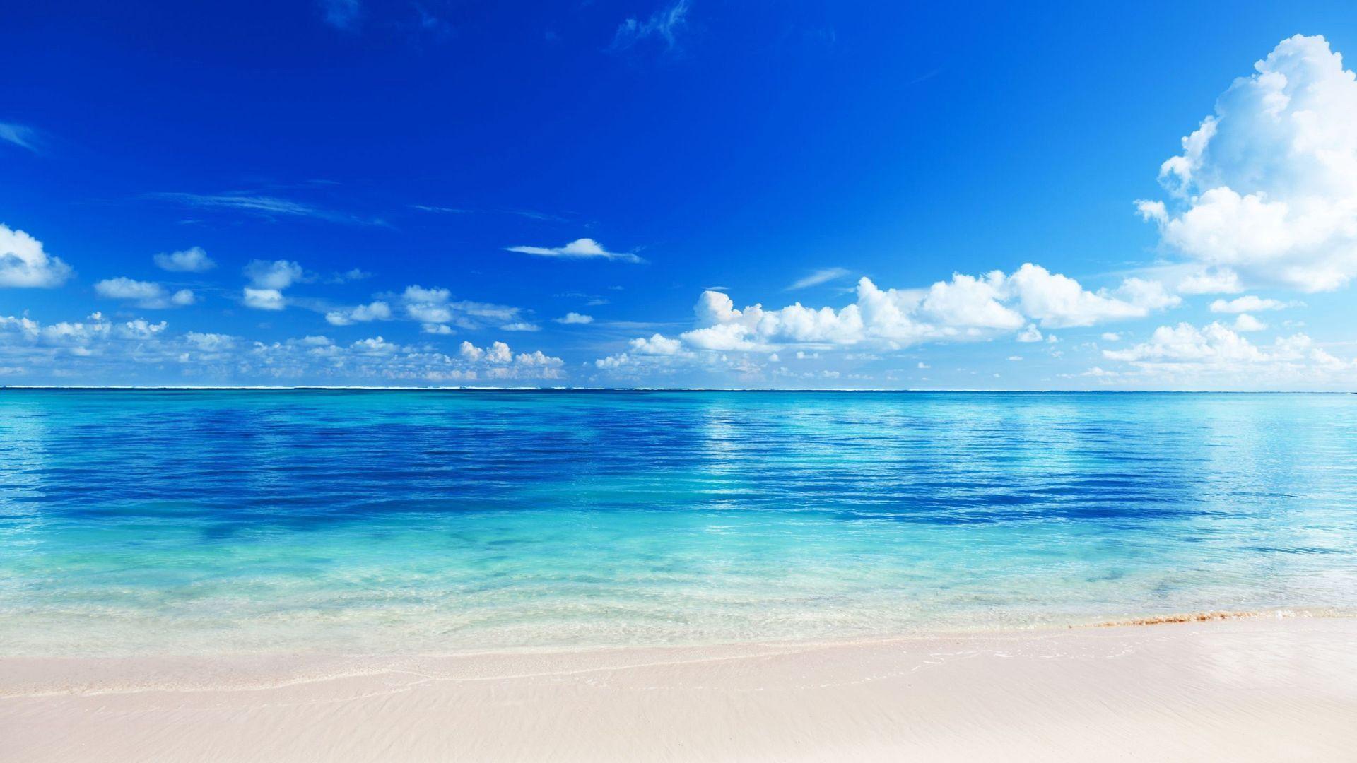 1920x1080 clouds, beach, seascapes, blue skies wallpaper