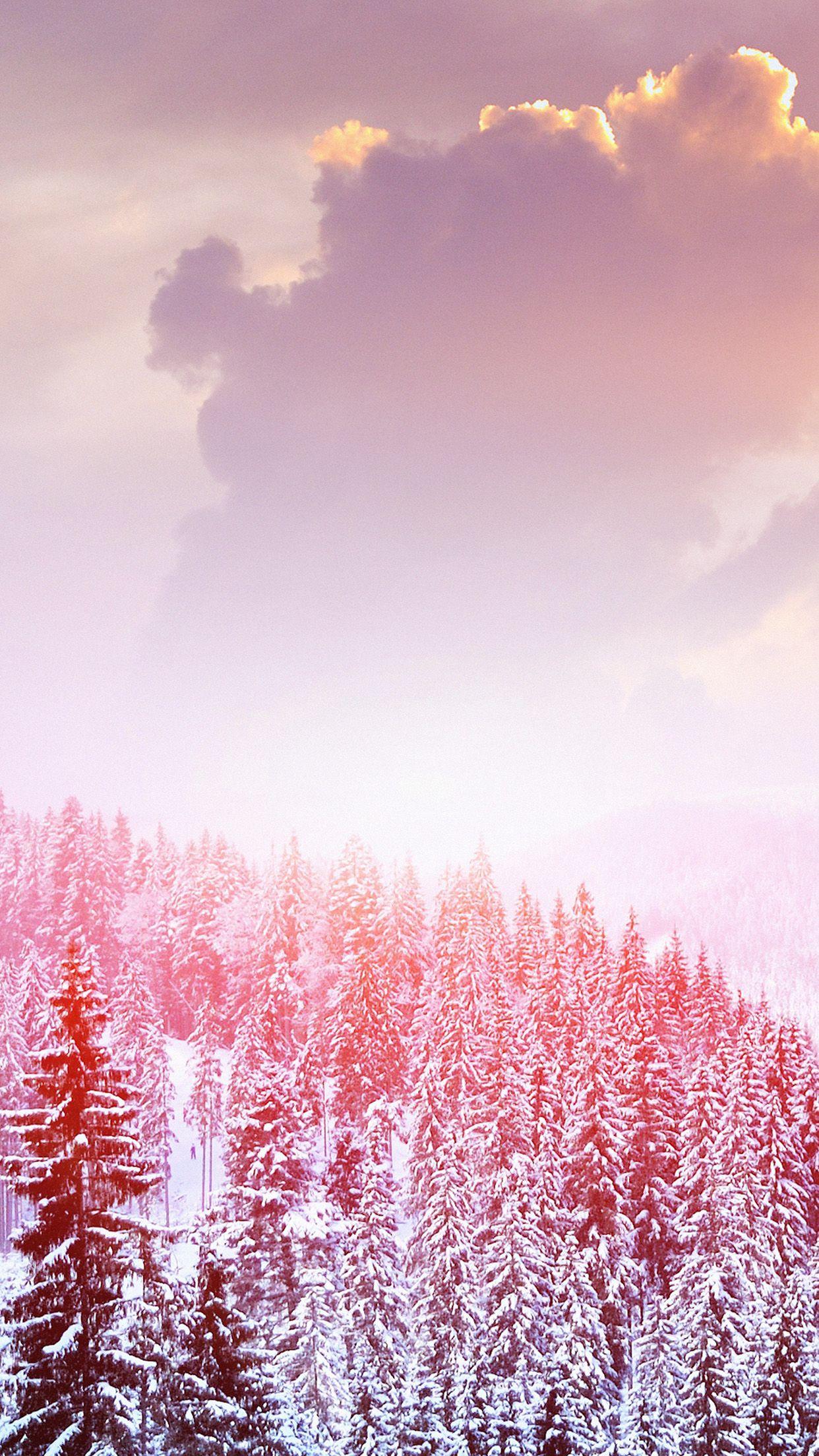 1242x2208 iPhone wallpaper. winter mountain snow white red nature