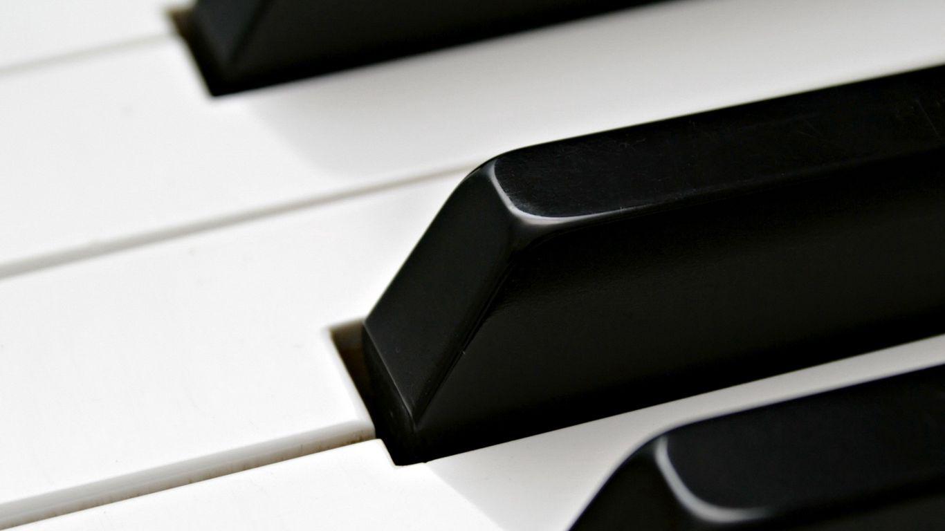 1366x768 Download wallpaper 1366x768 piano, pianos, keyboards, white, black tablet, laptop HD background