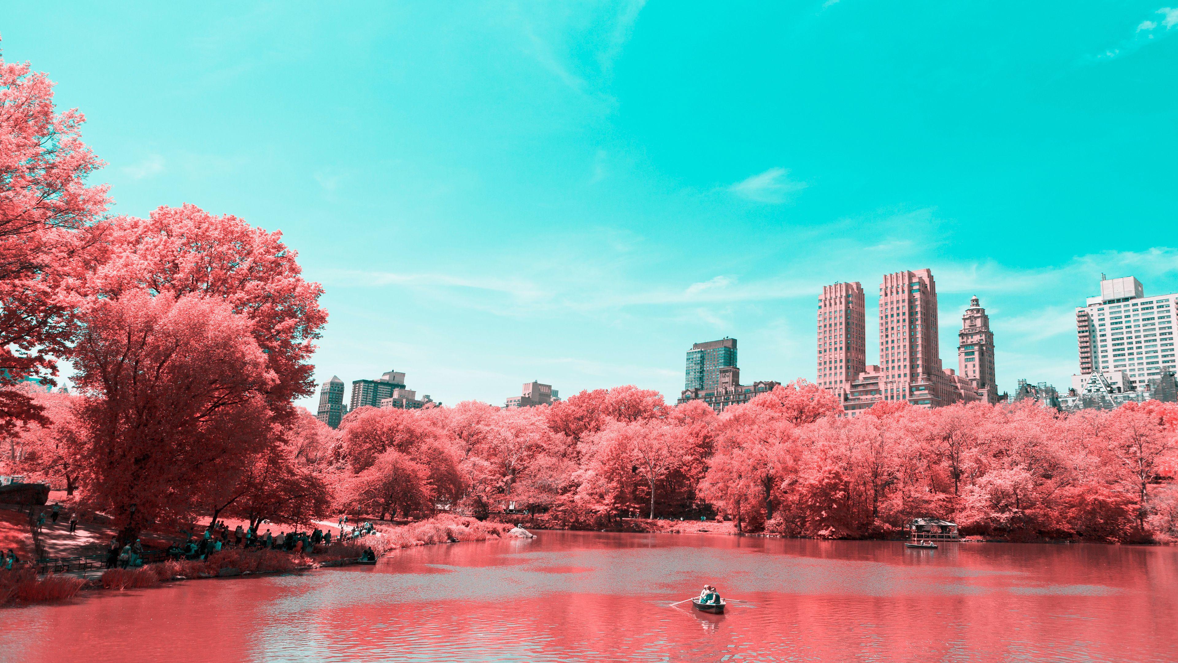 3840x2160 Wallpaper Central Park, Infrared, Manhattan, New York City, 4K, World,. Wallpaper for iPhone, Android, Mobile and Desktop