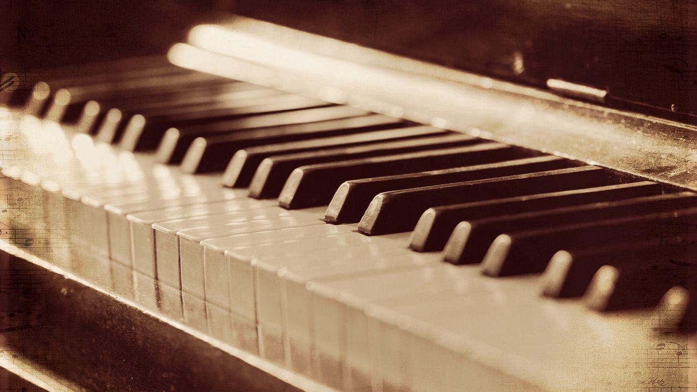 1366x768 Download wallpaper 1366x768 piano, music, background, style tablet, laptop HD background