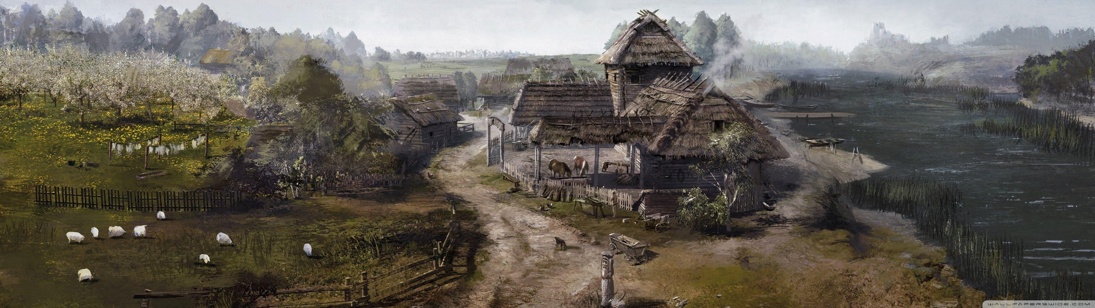 3840x1080 Witcher 3 Wild Hunt Concept Art ❤ 4K HD Desktop Wallpaper for