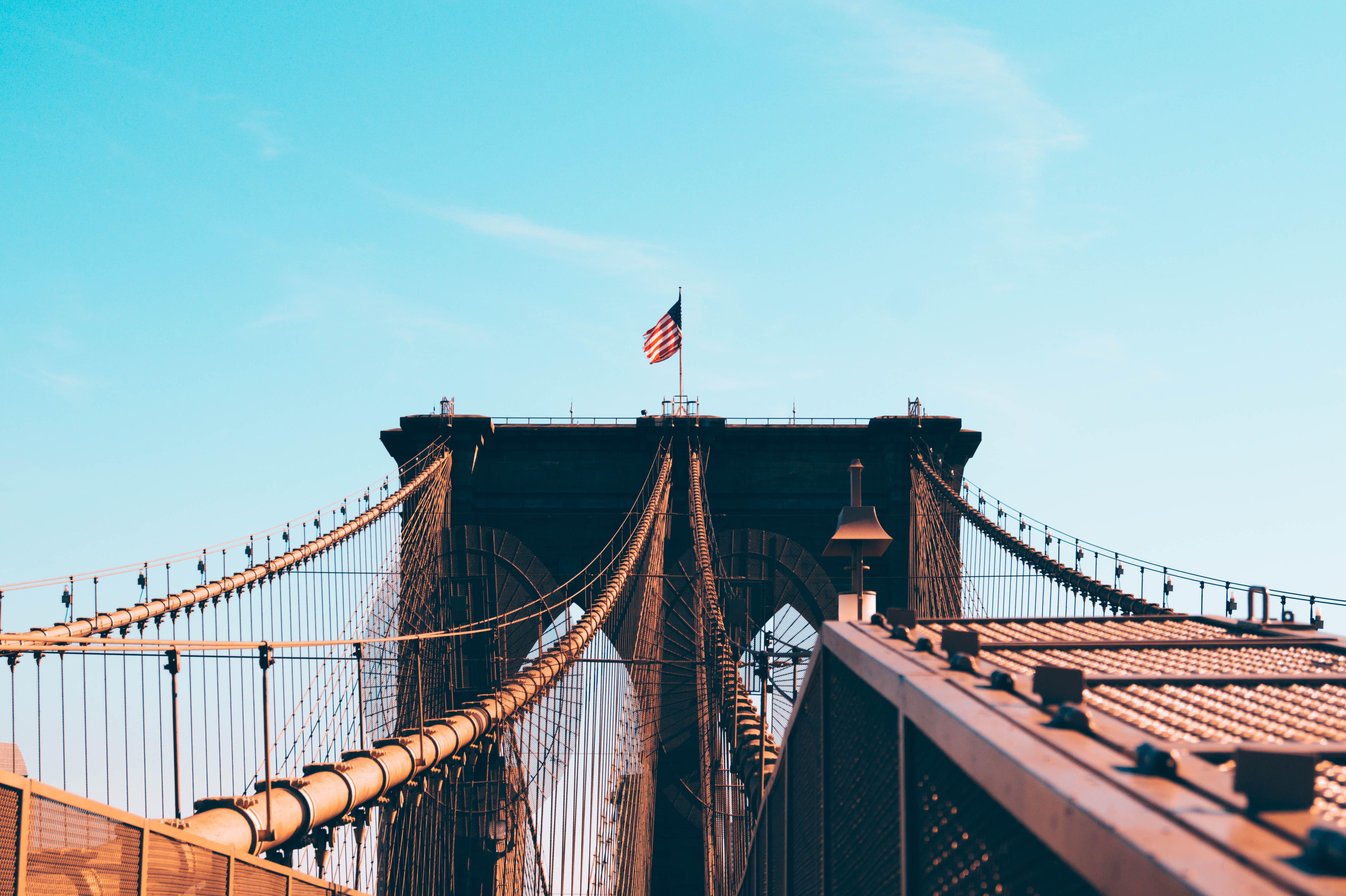 5325x3545 #Brooklyn, #bridge, #Brooklyn Bridge, #American flag, #New York City, wallpaper. Mocah.org HD Desktop Wallpaper
