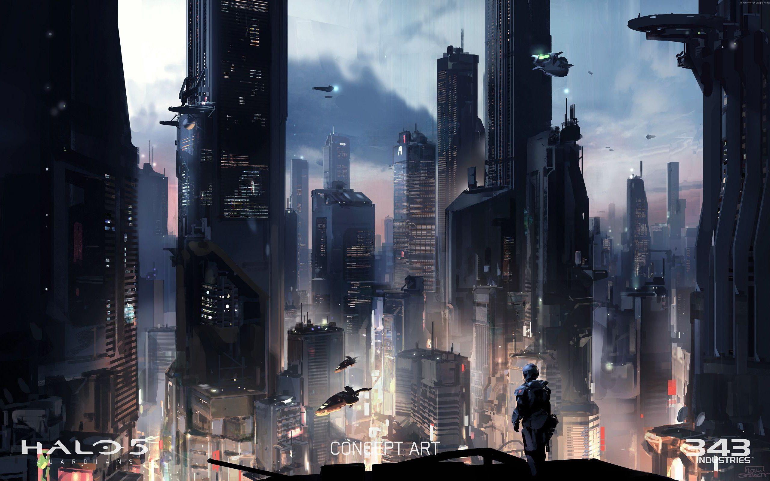 2560x1600 halo guardians game fps sci fi shooter space robots