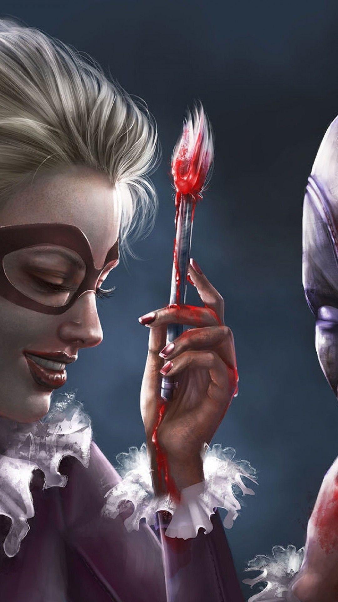 1080x1920 Deadpool and Harley Quinn