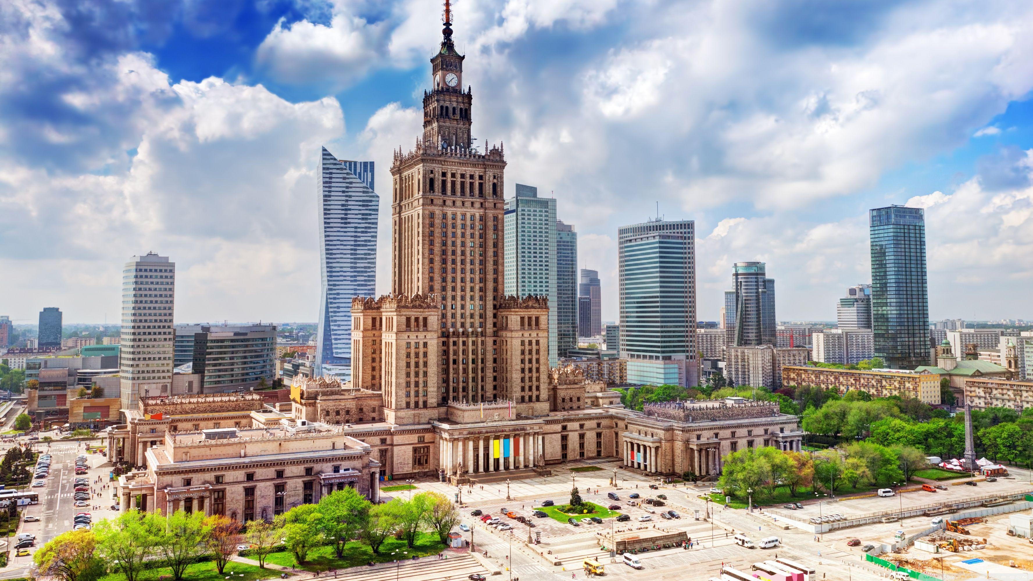 3554x1999 Palace of Culture and Science, Warsaw, Poland Ultra HD Desktop Background Wallpaper for 4K UHD TV : Widescreen & UltraWide Desktop & Laptop : Tablet