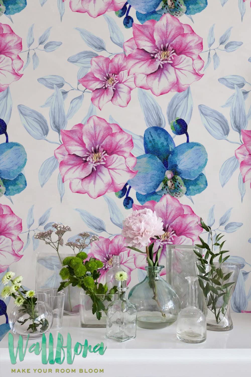 1000x1500 Hình nền hoa phong lan xanh Hình nền hoa hồng hồng Hình nền có thể tháo rời Hình nền Heliconia Hình nền dán tường Hình nền dính Heliconiaself .uk: DIY & Tools