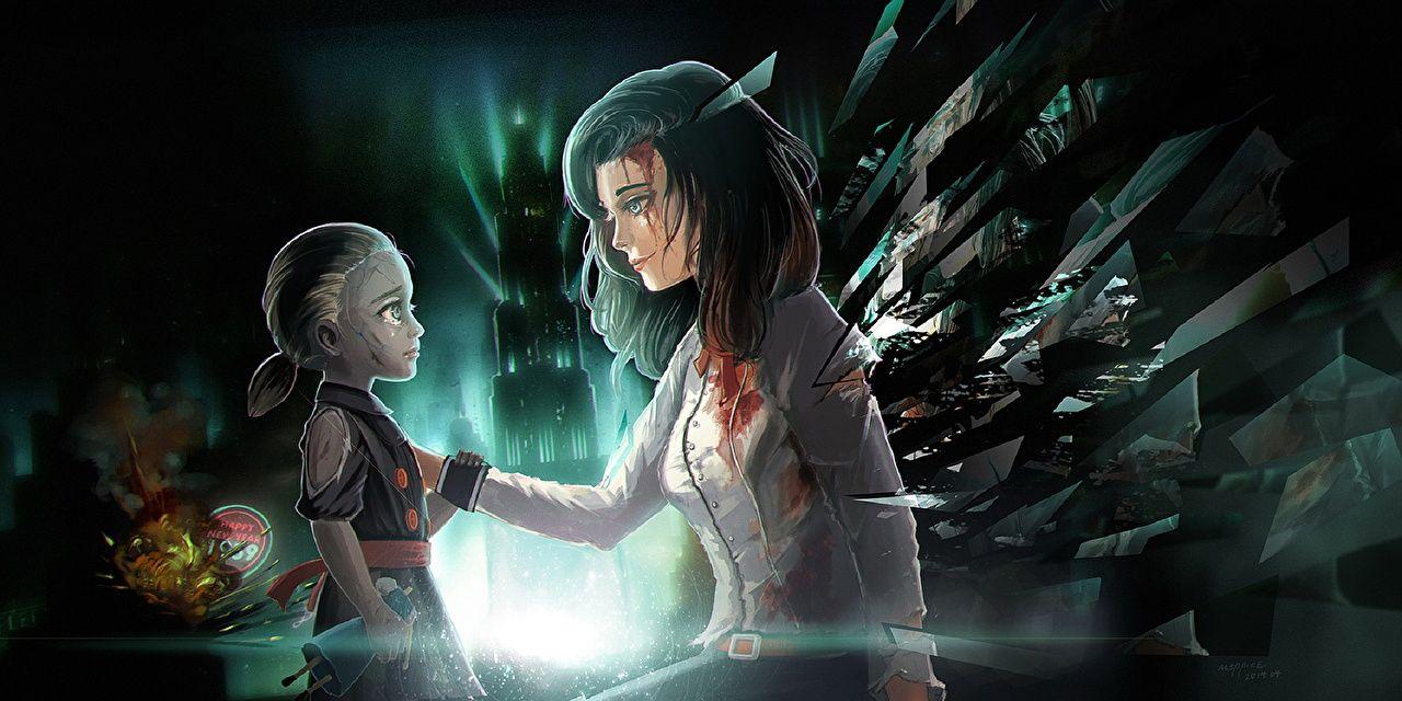 1280x640 Picture BioShock Infinite Elizabeth, little sister Children Two