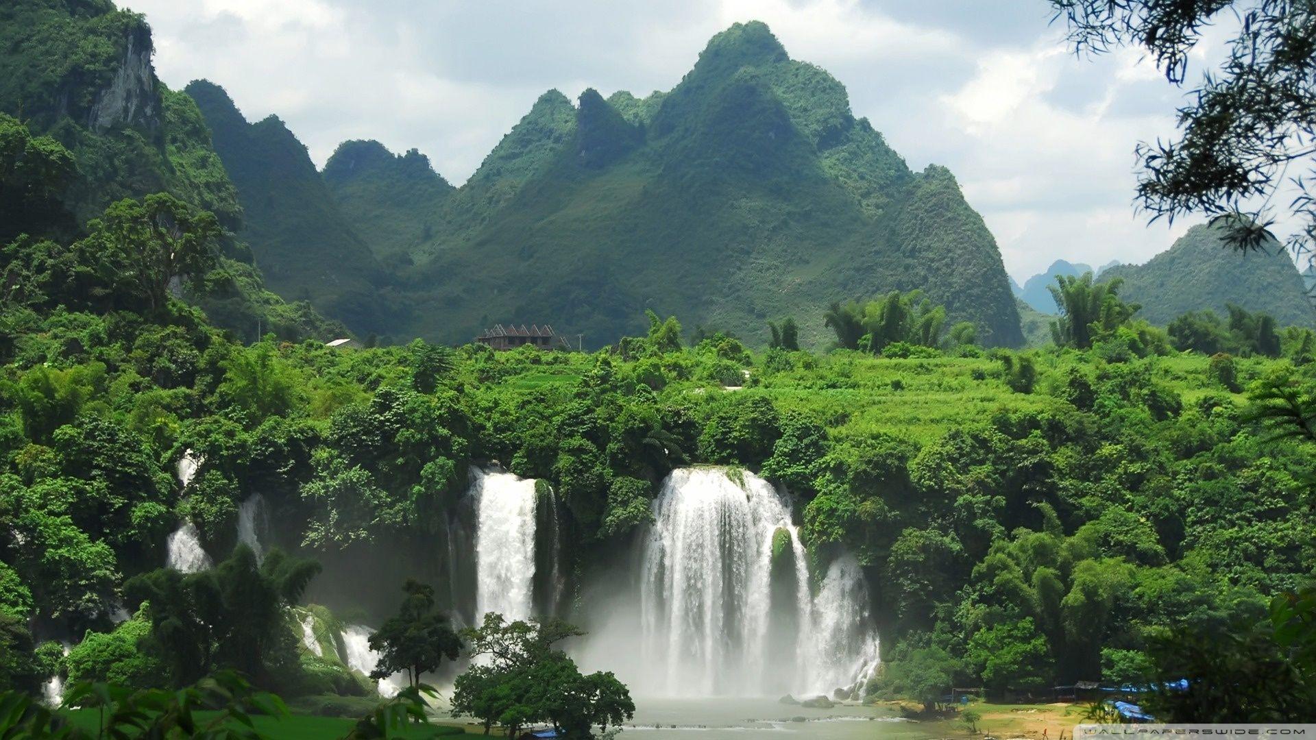 1920x1080 Waterfall In Tropical Forest Ultra HD Desktop Background Wallpaper for 4K UHD TV : Widescreen & UltraWide Desktop & Laptop