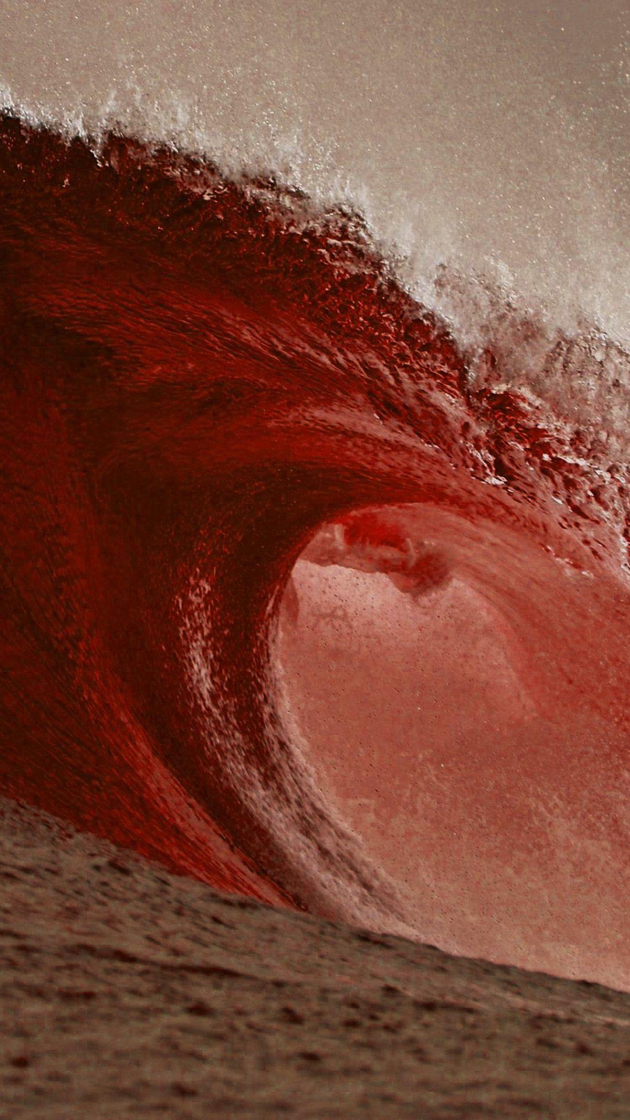 1242x2208 Red Wave Bloody Sea Storm Android Wallpaper free download