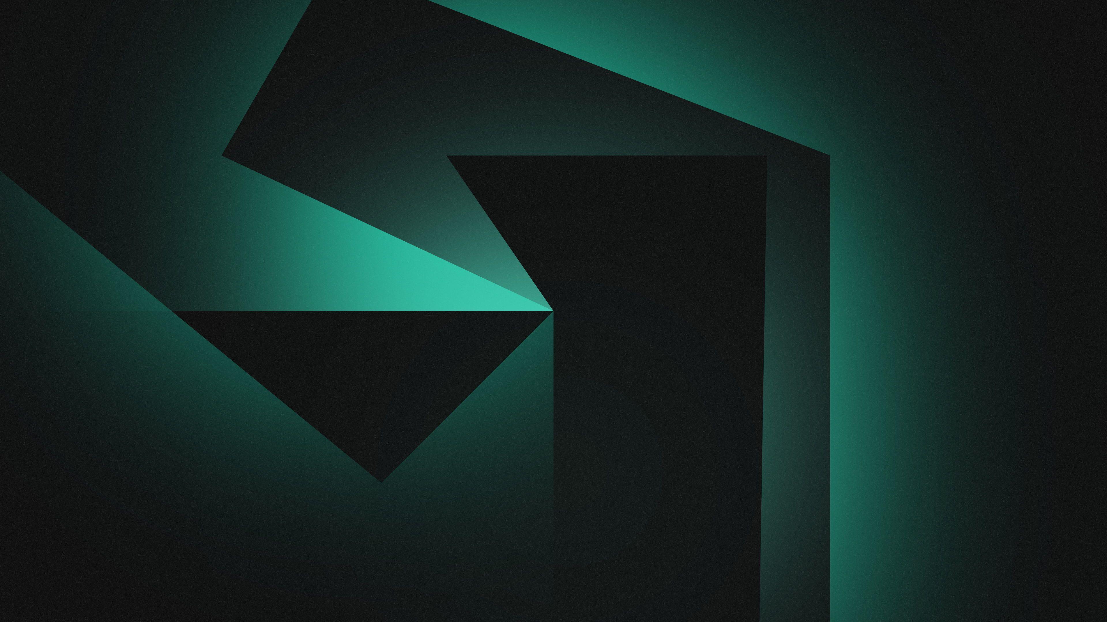 3840x2160 Shapes #Geometric Dark background #Gradient #Green K #Black K #wallpaper #hdwallpaper #desktop. Dark background, Geometric, Wallpaper