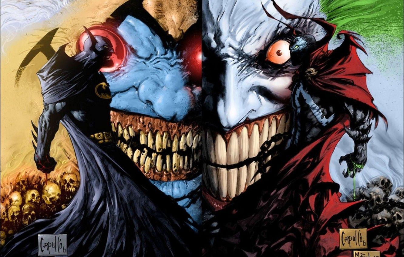 1332x850 Wallpaper batman, Joker, clown, spawn image for desktop, section фильмы