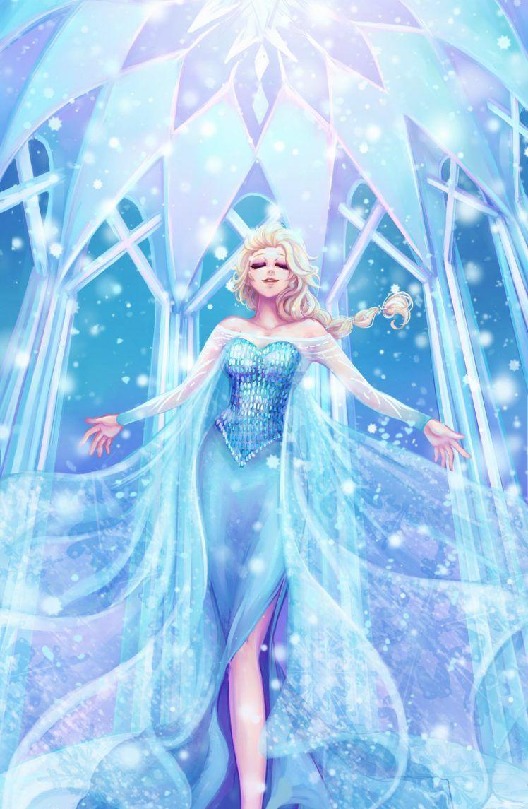 748x1145 Princess Elsa, Cartoon, Frozen (movie), Fan art Wallpaper HD / Desktop and Mobile Background