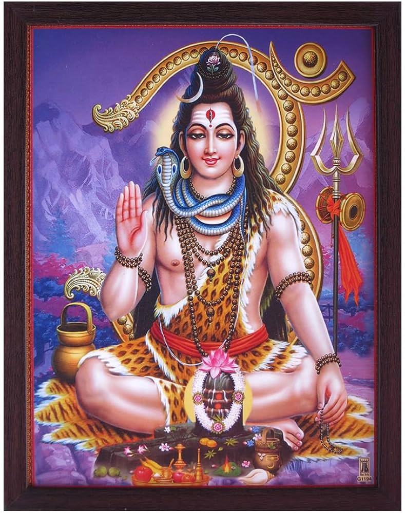 789x1000 Amazon.com Shiva Durga Ganesha In Himalaya Framed Hindu Religious Wall Art Frame (216 80)