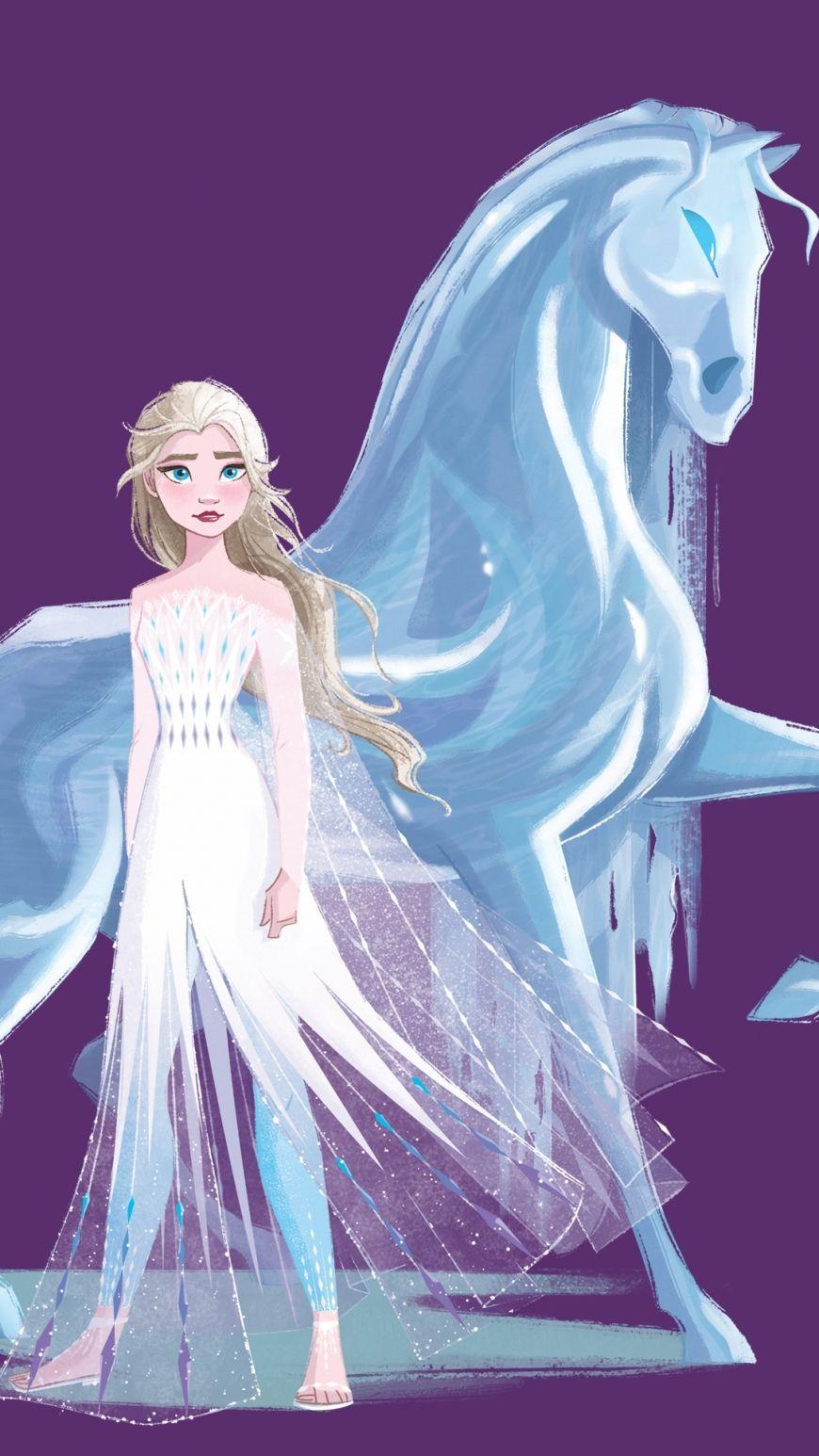 870x1546 Frozen 2 HD background Elsa white dress nokk. Disney princess drawings, Disney princess picture, Frozen art