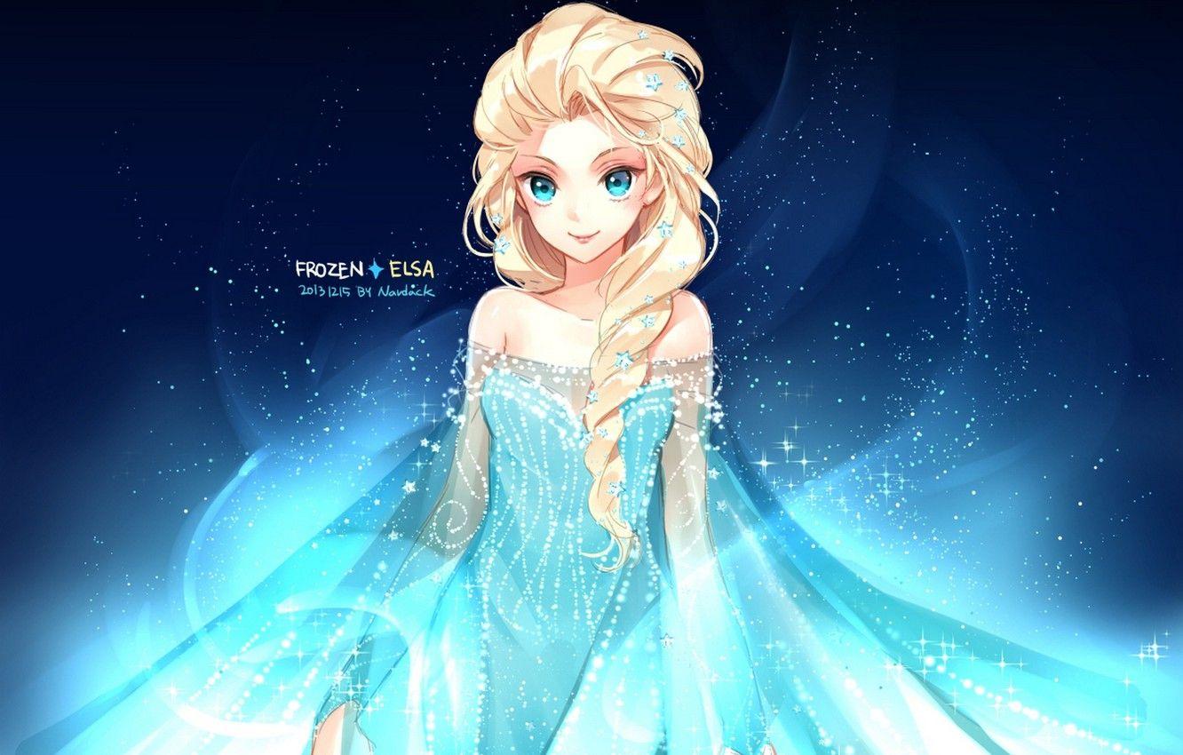 1332x850 Wallpaper girl, stars, smile, anime, art, frozen, nardack, elsa image for desktop, section прочее