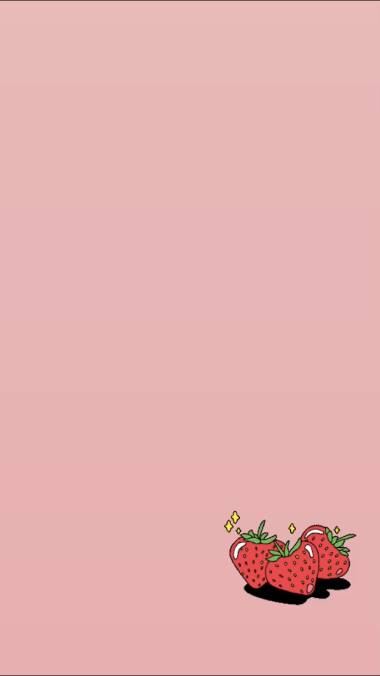 750x1334 Strawberry Milk Aesthetic Wallpaper