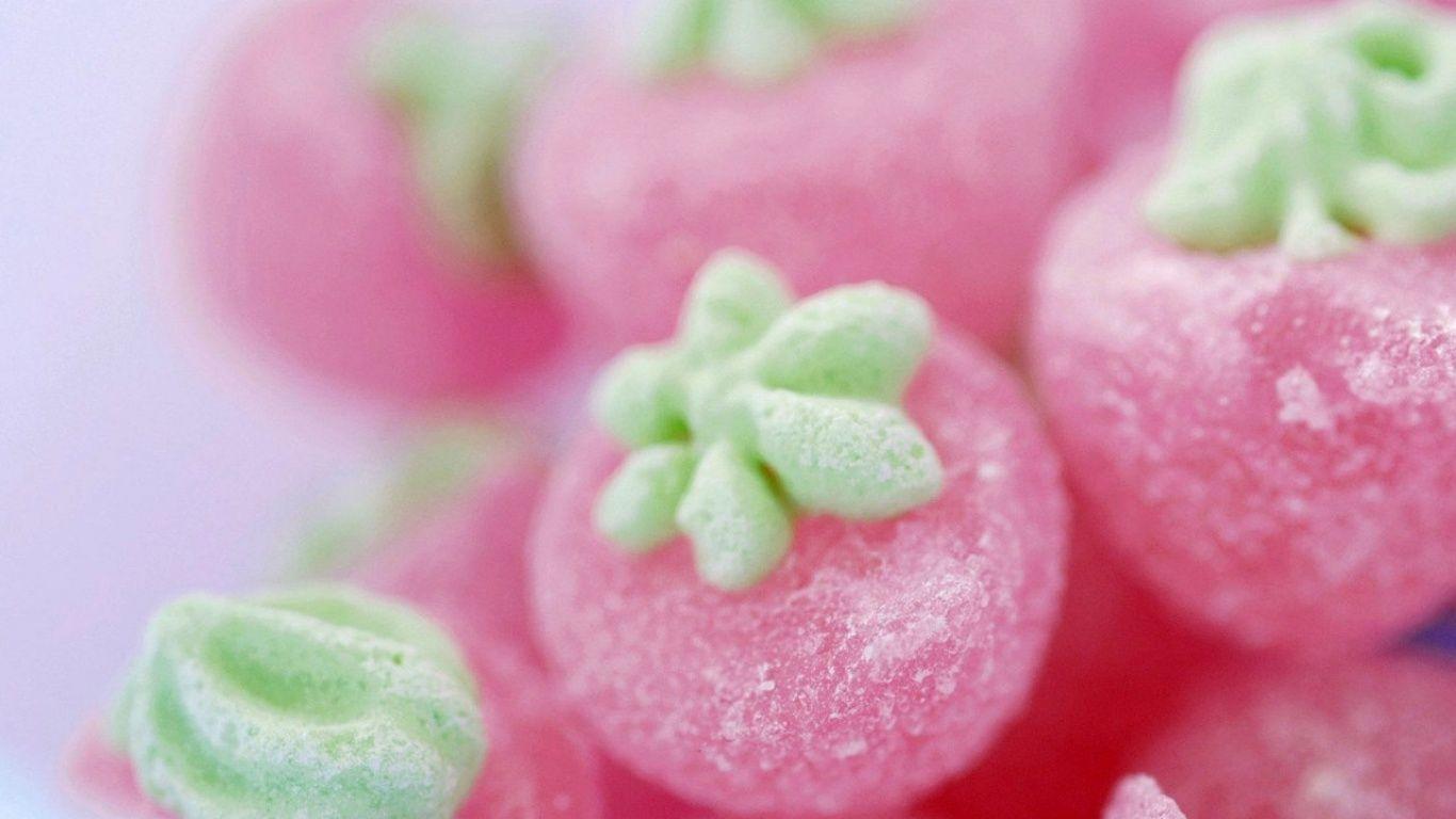 1366x768 Pink Strawberry Sweet Wallpaper. Best HD Background