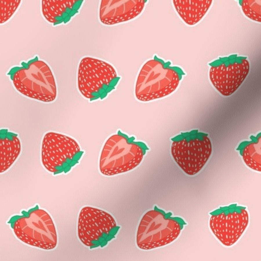 900x900 Colorful fabrics digitally printed by Spoonflower Strawberries on Pink. Cute patterns wallpaper, Aesthetic iphone wallpaper, Art wallpaper iphone