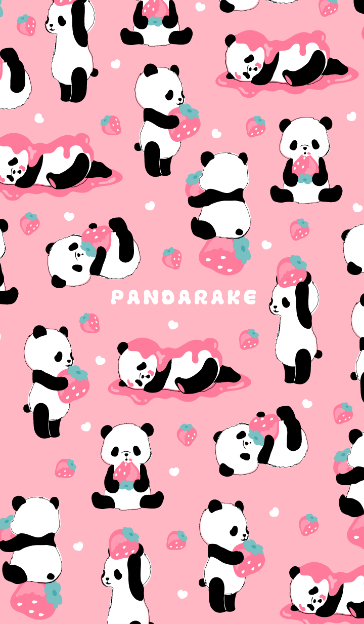 720x1232 A strawberry and the panda which are love Lee are collaboration. It is PANDARAKE strawberry taste. Cute panda wallpaper, Panda wallpaper, Cute cartoon wallpaper