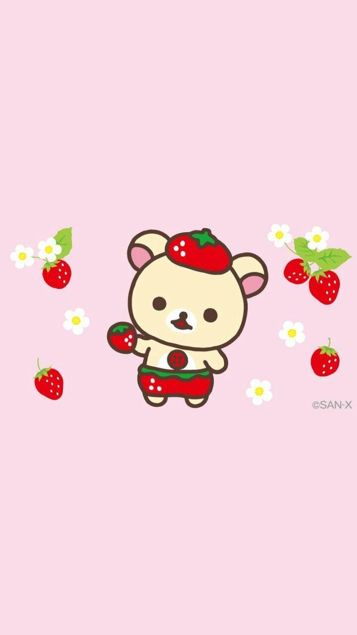 720x1280 Animals, Art, Baby, Background, Bears, Beautiful, Beauty, Cartoon, Cute Baby, Design, Drawing, Illustration, Kawaii, Pink, Rilakkuma, San X, Strawberry, Sweets, Wallpaper, We Heart It, Pink Background, Beautiful Art, Pastel Color, Korilakkuma, Beauty Art