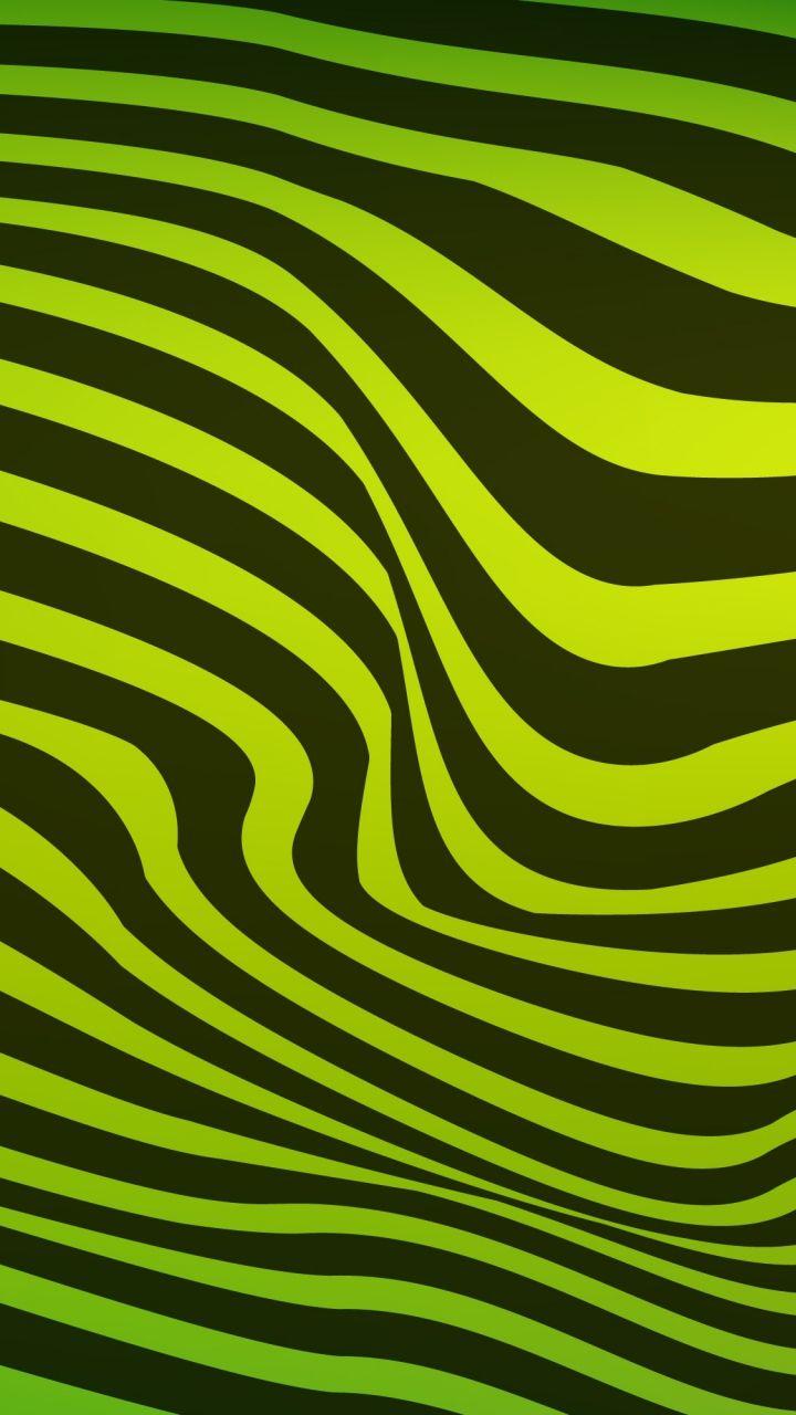 720x1280 Lines Wavy Stripes Black Green Wallpaper- [720x1280]