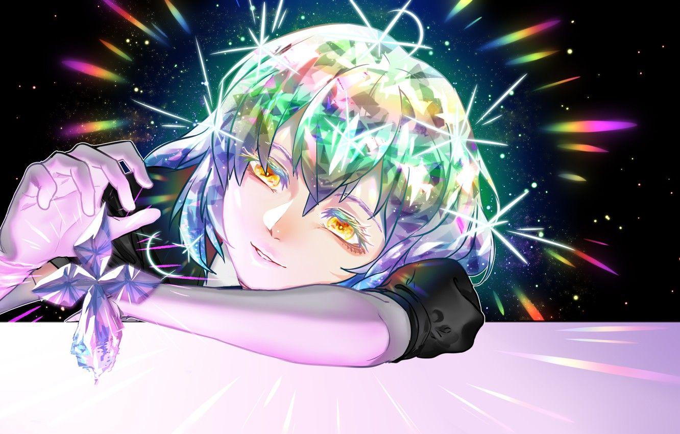 1332x850 Wallpaper crystal, girl, lights, House no Kuni, Country Gems image for desktop, section сёнэн