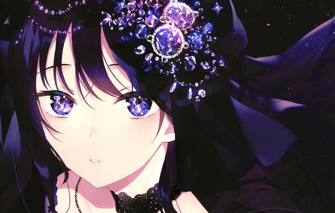 1332x850 Wallpaper look, girl, face, crystals, gems image for desktop, section арт