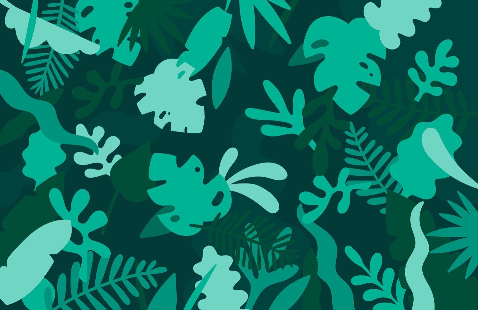 1650x1070 Green Tropical Jungle Leaf Wallpaper Mural