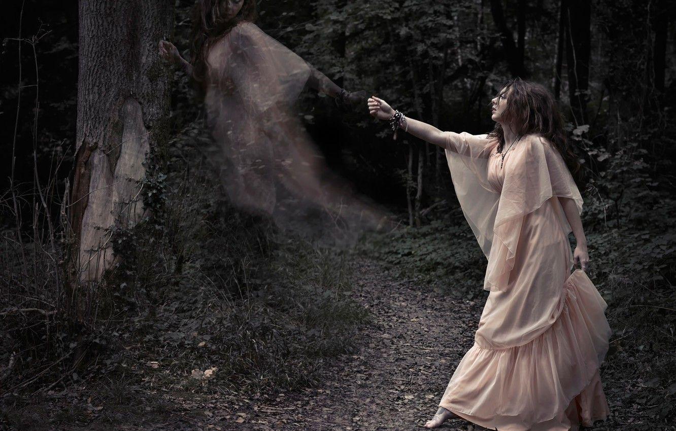 1332x850 Wallpaper forest, girl, soul, Dead memories image for desktop, section ситуации