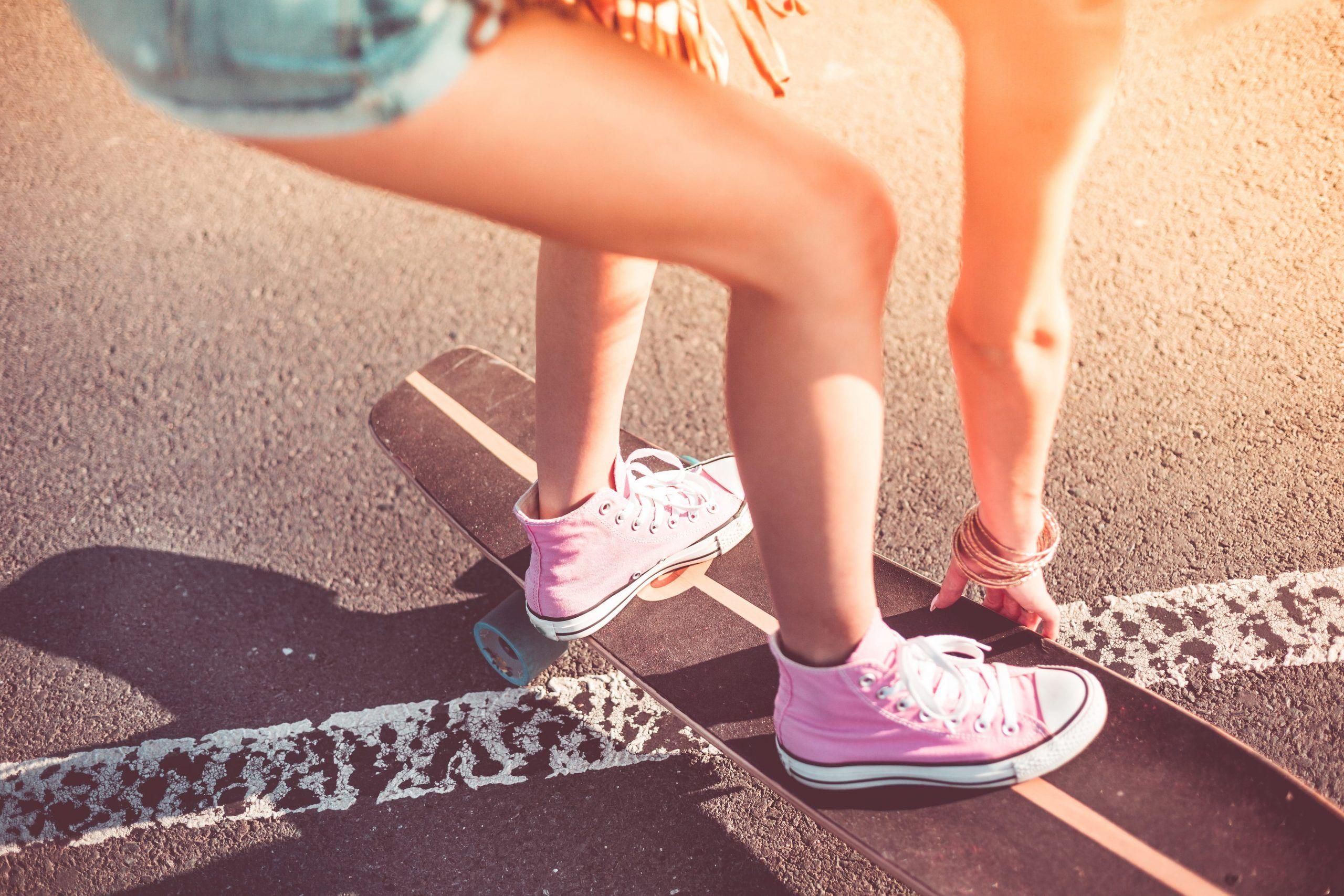 2560x1707 Dope Wallpaper • Wallpaper Young Girl with Pink Shoes on Longboard, active, crazy, enjoying • Wallpaper For You The Best Wallpaper For Desktop & Mobile