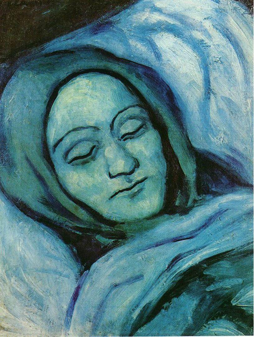 815x1080 Head Of A Dead Girl picasso blue period art wallpaper