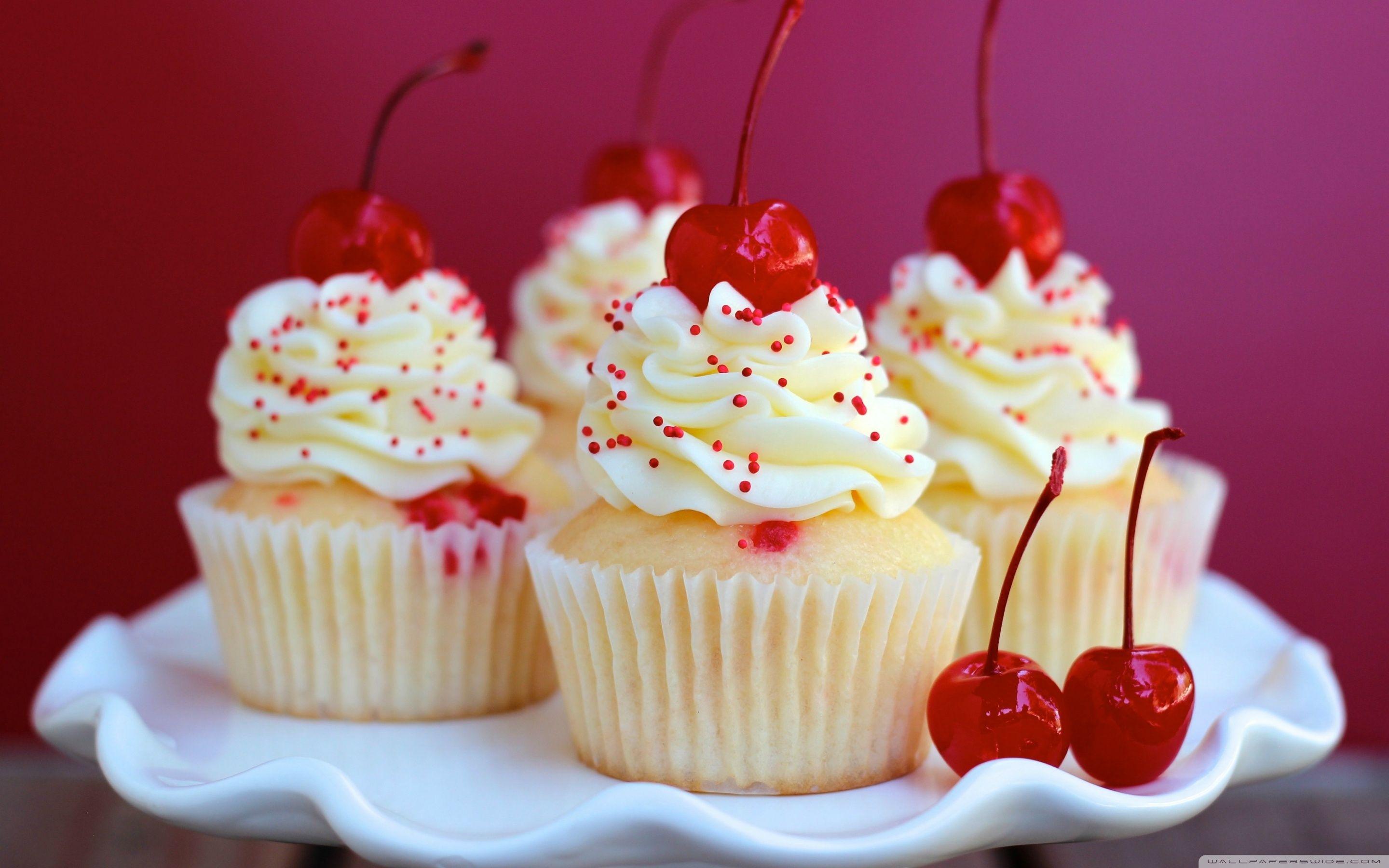 2880x1800 Almond Cherry Cupcakes ❤ 4K HD Desktop Wallpaper for 4K Ultra HD TV