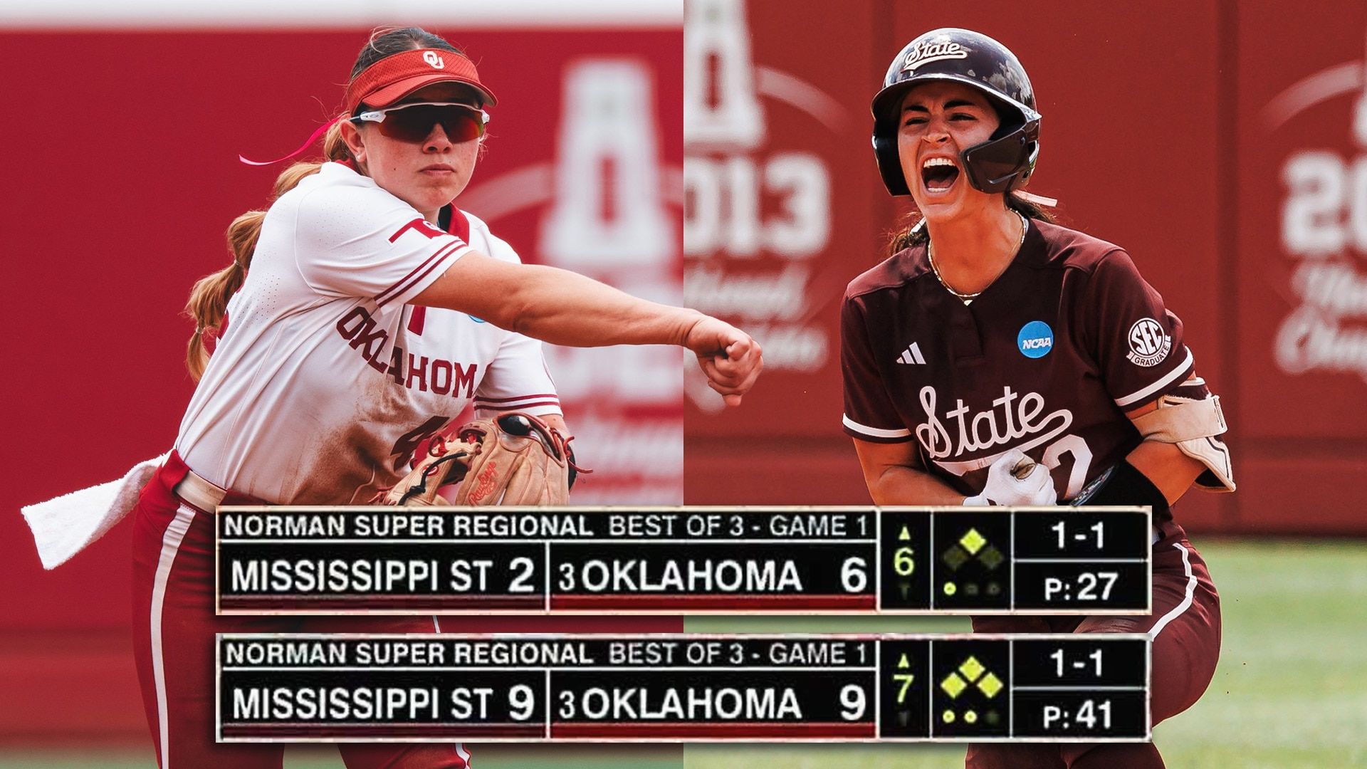 1920x1080 INSTANT CLASSIC: Mississippi State vs. Oklahoma in 2026 NCAA softball super regionals
