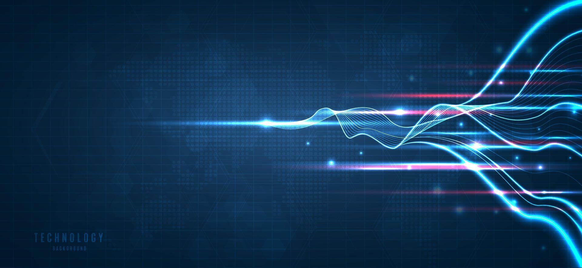 1920x885 Blue Light Streak, Fiber Optic, Speed Line, Futuristic Background For 5g Or 6g Technology Wireless Data Transmission, High Speed Internet In Abstract. Internet Network Concept. Vector Design