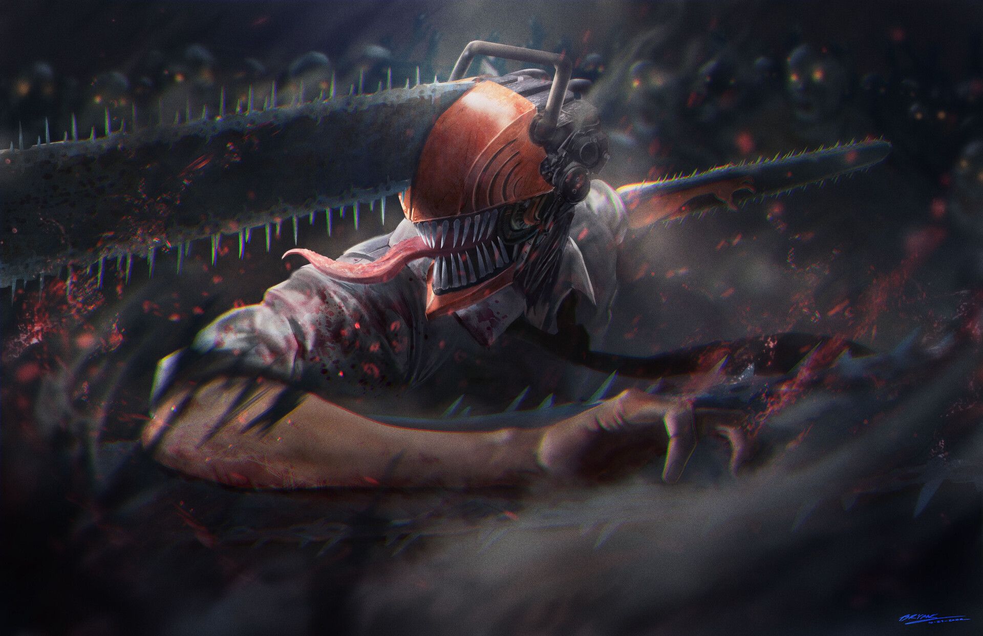 1920x1242 Chainsaw Man Denji in Action