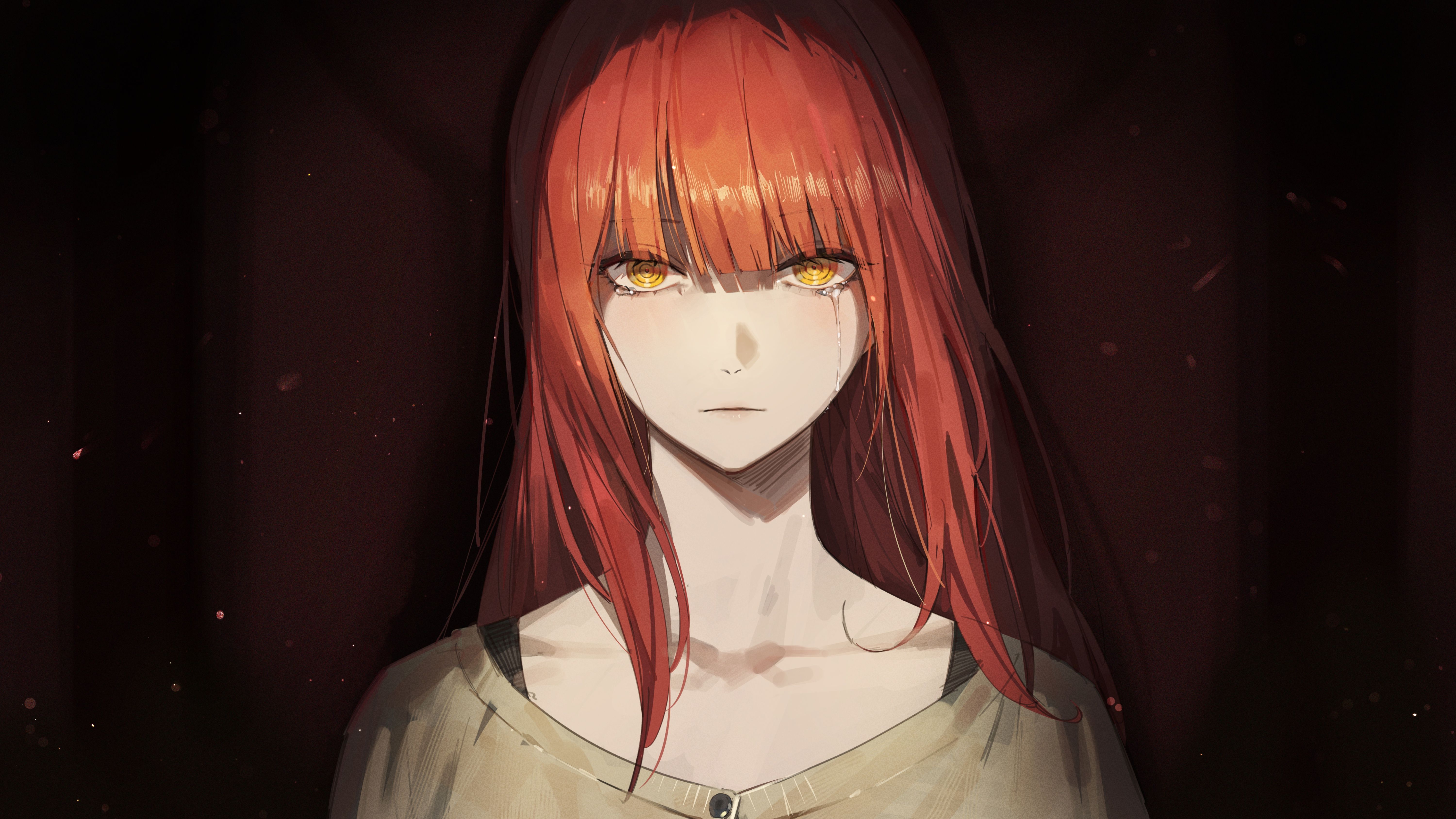 6000x3375 Wallpaper girl, tears, Chainsaw Man, Makima for mobile and desktop, section арт, resolution 6000x3375