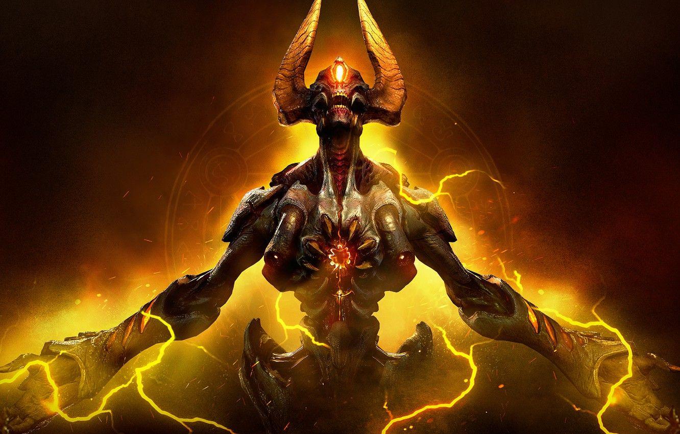 1332x850 Wallpaper Monster, Bethesda Softworks, Bethesda, DooM, id Software, DooM ( 2016) image for desktop, section игры