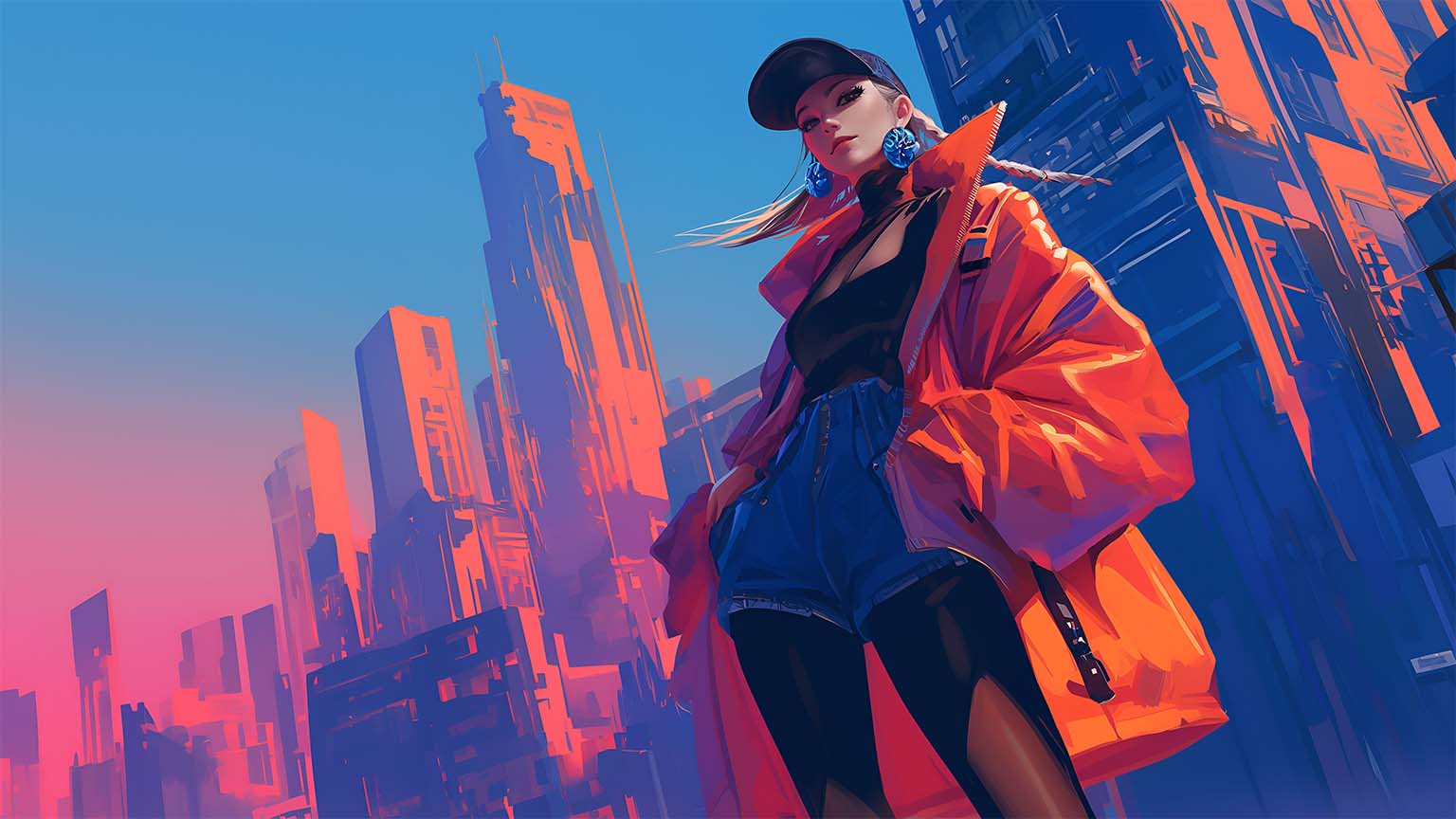 1536x864 Fashion Forward Cityscape Street Style Desktop Wallpaper 4K