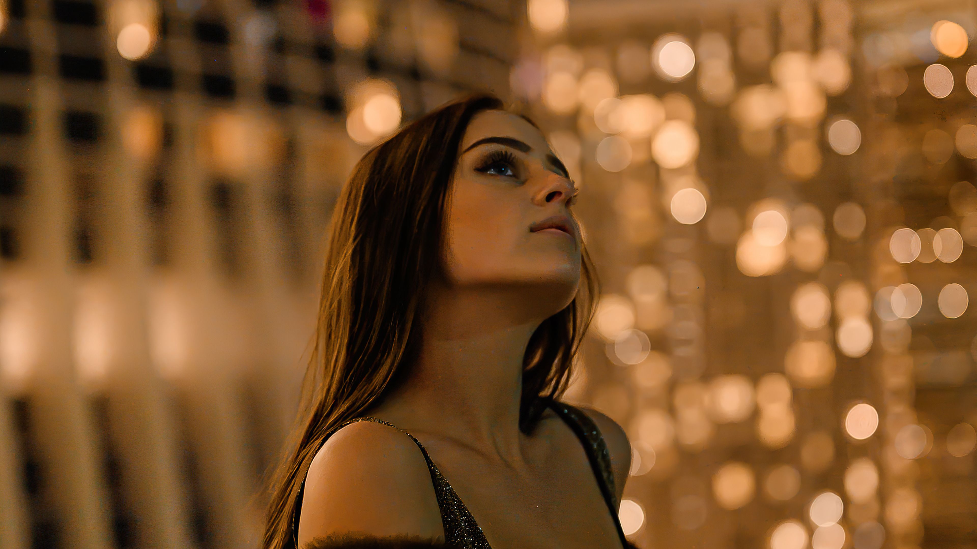 3840x2160 Girl In City Skyline At Night High Fashion Photohoot 4k Wallpaper, HD Girls Wallpaper, 4k Wallpaper, Image, Background, Photos and Picture