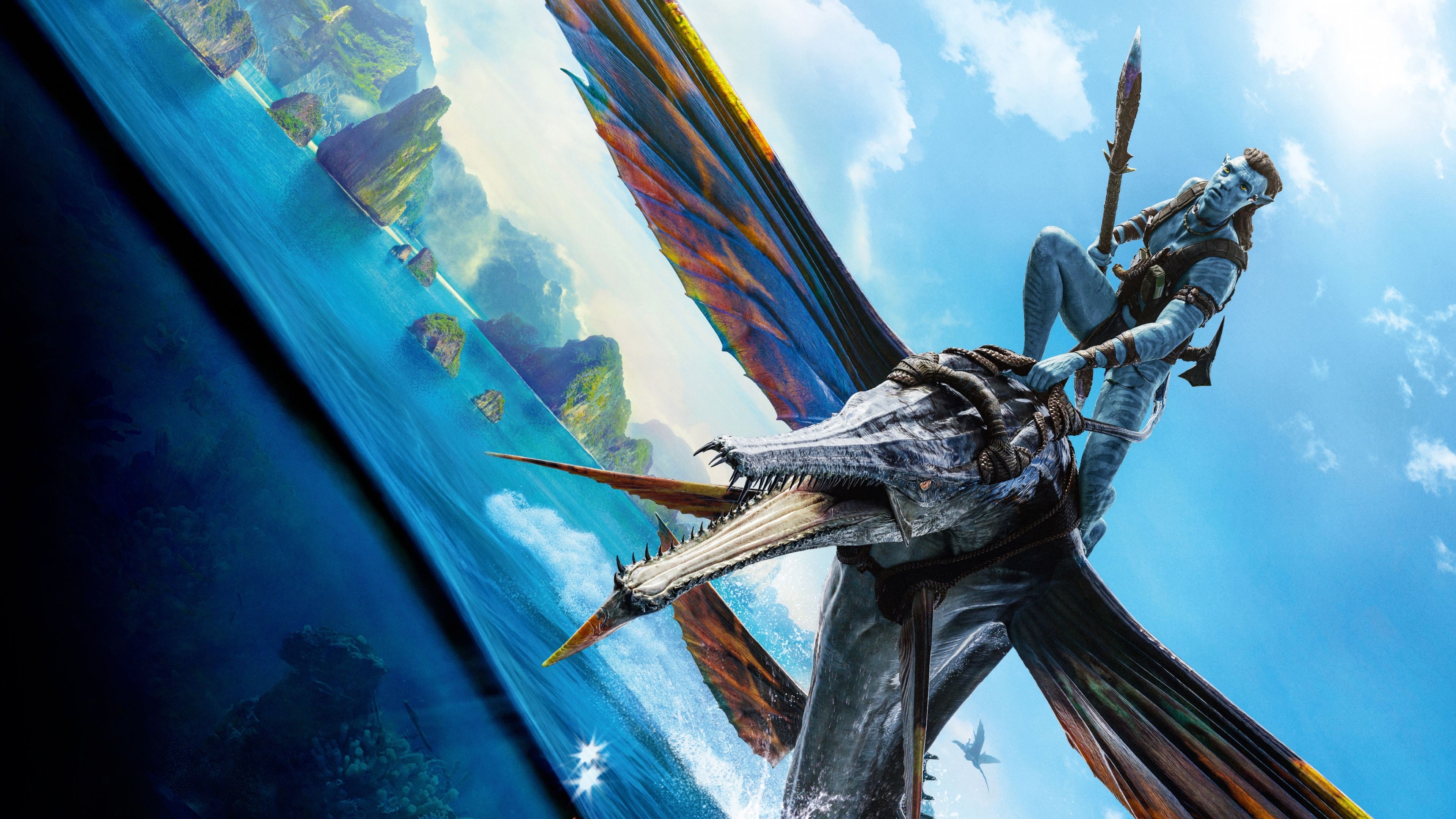 3840x2160 Zoe Saldana Neytiri Kate Winslet Ronal Sam Worthington Jake Sully Sigourney Weaver Kiri Stephen Lang Miles Quaritch 4K HD Avatar The Way of Water Wallpaper